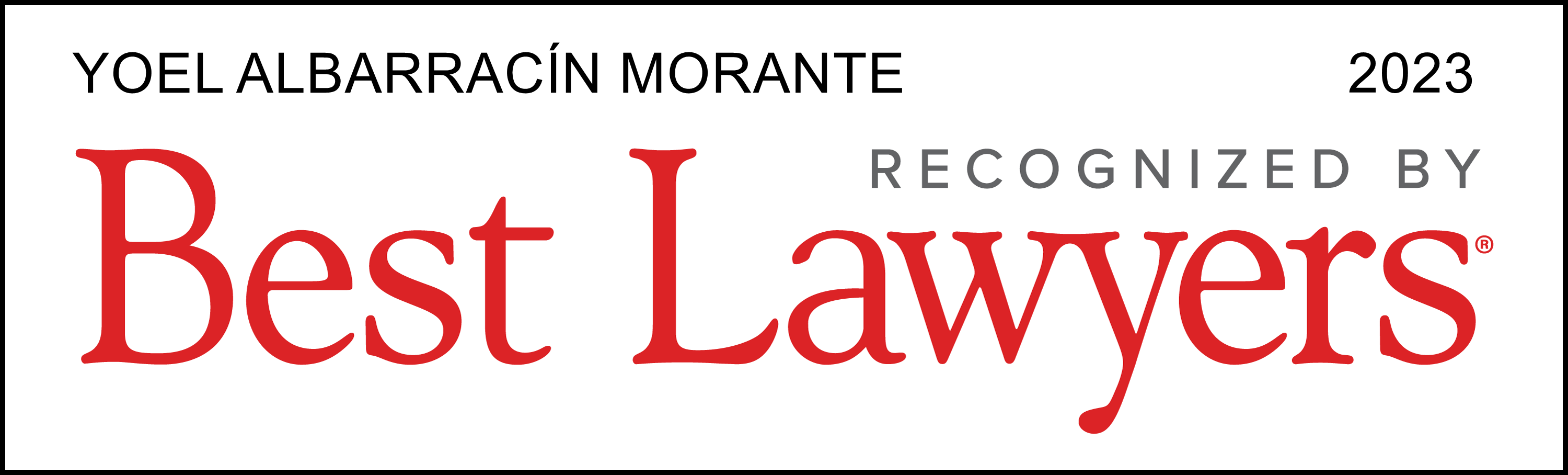 Best Lawyers 2023 Yoel Albarracín Morante